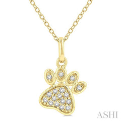 ASHI Dog Paw Petite Diamond Fashion Pendant 647D8PPTSPDYG
