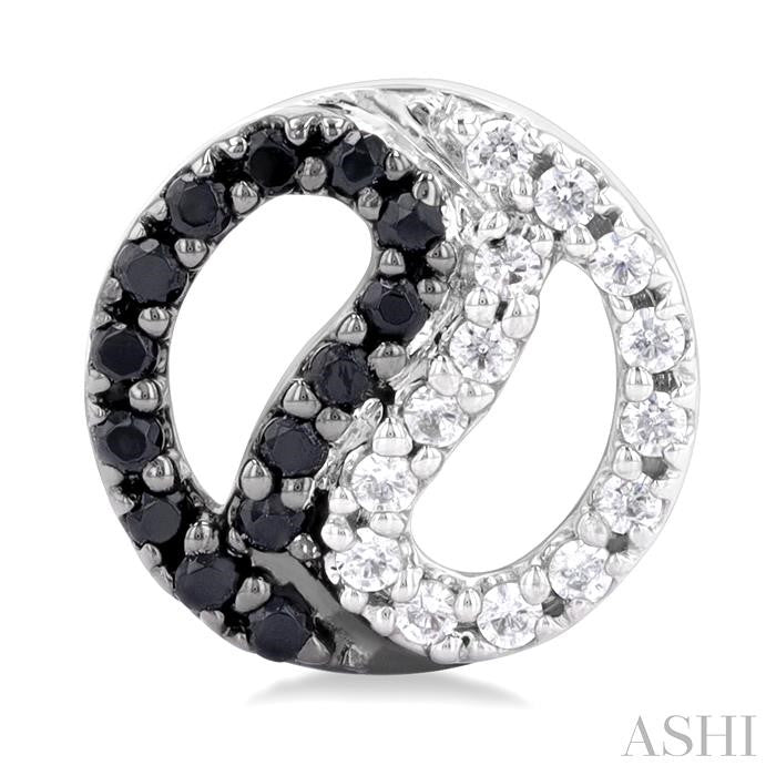 ASHI Yin Yang Petite Black Diamond Fashion Earrings 647F7PPTSERWG
