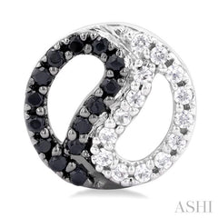 ASHI Yin Yang Petite Black Diamond Fashion Earrings 647F7PPTSERWG