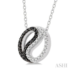ASHI Yin Yang Petite Black Diamond Fashion Pendant 647F8PPTSPDWG