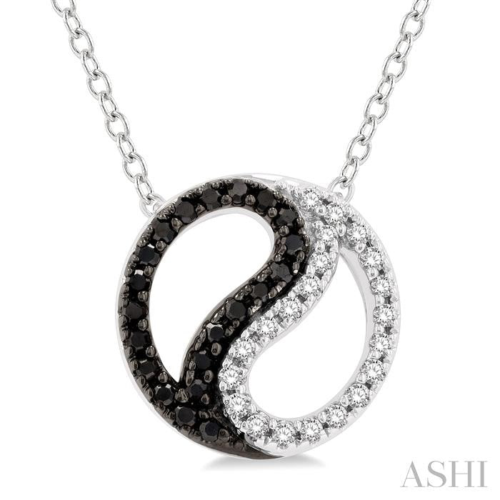 ASHI Yin Yang Petite Black Diamond Fashion Pendant 647F8PPTSPDWG