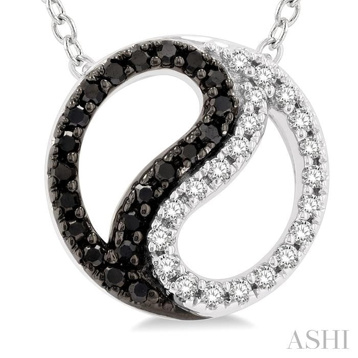 ASHI Yin Yang Petite Black Diamond Fashion Pendant 647F8PPTSPDWG