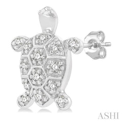 ASHI Turtle Petite Diamond Fashion Earrings 647H8PPTSERWG