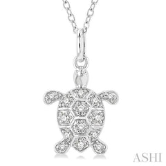 ASHI Turtle Petite Diamond Fashion Pendant 647H8PPTSPDWG