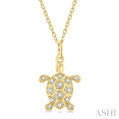 ASHI Turtle Petite Diamond Fashion Pendant 647H8PPTSPDYG