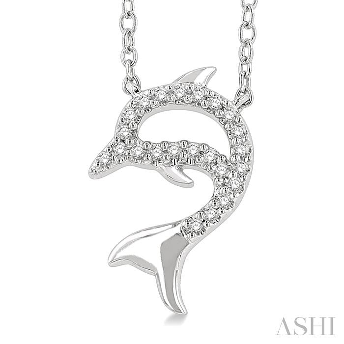 ASHI Dolphin Petite Diamond Fashion Pendant 647J9PPTSPDWG