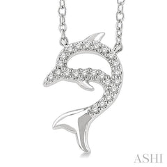 ASHI Dolphin Petite Diamond Fashion Pendant 647J9PPTSPDWG