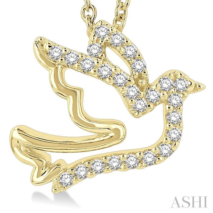 ASHI Dove Petite Diamond Fashion Pendant 647K8PPTSPDYG
