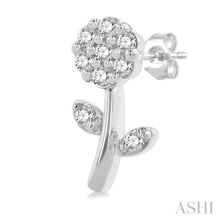 ASHI Flower Petite Diamond Fashion Earrings 647L8PPTSERWG