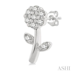 ASHI Flower Petite Diamond Fashion Earrings 647L8PPTSERWG