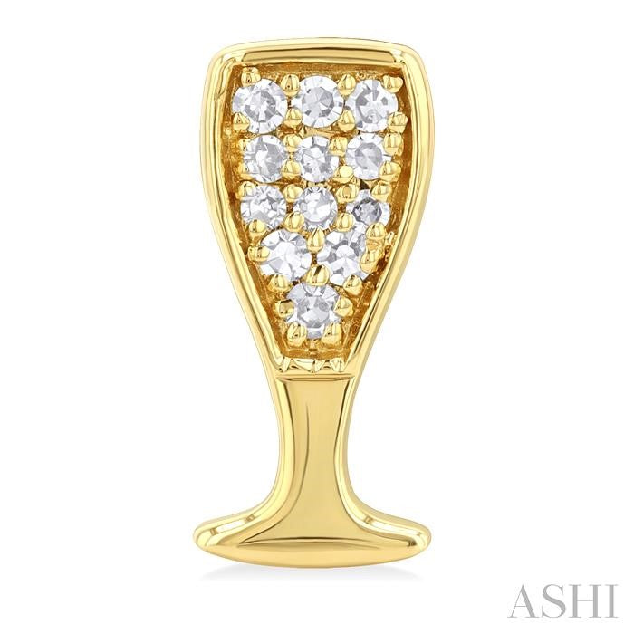 ASHI Champagne Glass Petite Diamond Fashion Earrings 647M8PPTSERYG