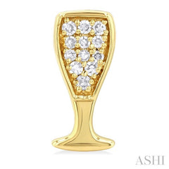 ASHI Champagne Glass Petite Diamond Fashion Earrings 647M8PPTSERYG