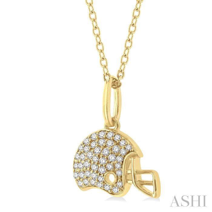 ASHI Football Helmet Petite Diamond Fashion Pendant 647N7PPTSPDYG
