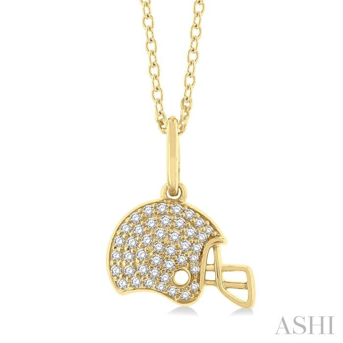 ASHI Football Helmet Petite Diamond Fashion Pendant 647N7PPTSPDYG