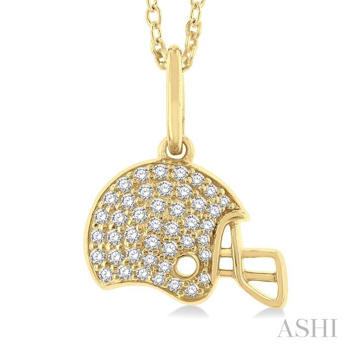 ASHI Football Helmet Petite Diamond Fashion Pendant 647N7PPTSPDYG