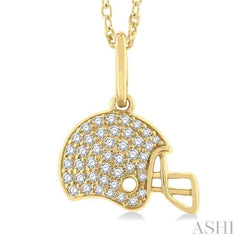 ASHI Football Helmet Petite Diamond Fashion Pendant 647N7PPTSPDYG