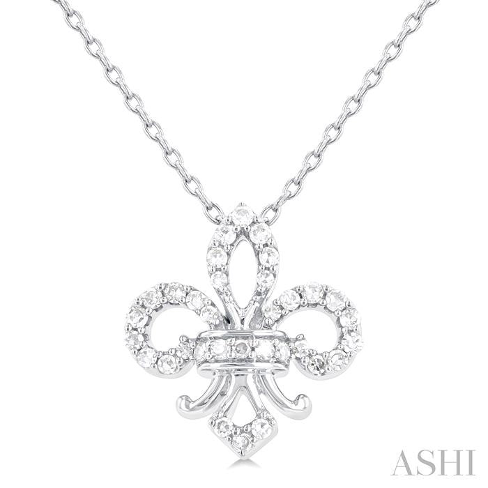 ASHI Fleur De Lis Petite Diamond Fashion Pendant 647P8PPTSPDWG