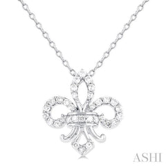ASHI Fleur De Lis Petite Diamond Fashion Pendant 647P8PPTSPDWG