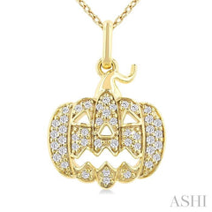 ASHI Pumpkin Petite Diamond Fashion Pendant 647U8PPTSPDYG