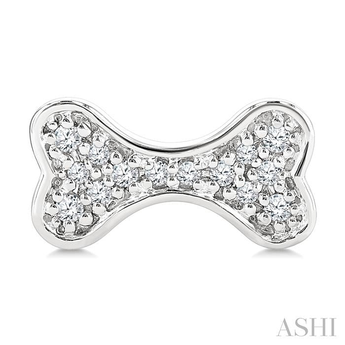 ASHI Dog Bone Petite Diamond Fashion Earrings 647W8PPTSERWG