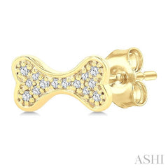 ASHI Dog Bone Petite Diamond Fashion Earrings 647W8PPTSERYG