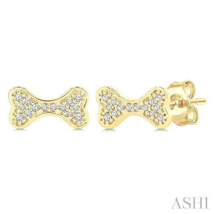 ASHI Dog Bone Petite Diamond Fashion Earrings 647W8PPTSERYG