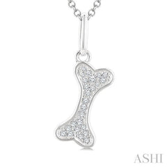 ASHI Dog Bone Petite Diamond Fashion Pendant 647W8PPTSPDWG