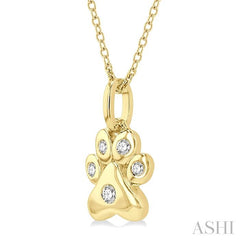 ASHI Dog Paw Petite Diamond Fashion Pendant 648D9PPTSPDYG