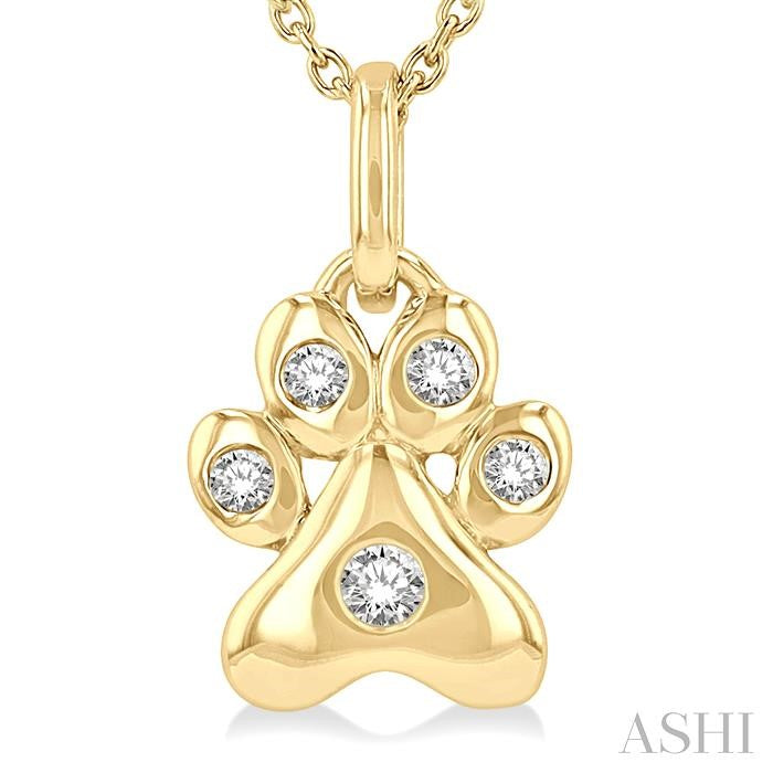 ASHI Dog Paw Petite Diamond Fashion Pendant 648D9PPTSPDYG