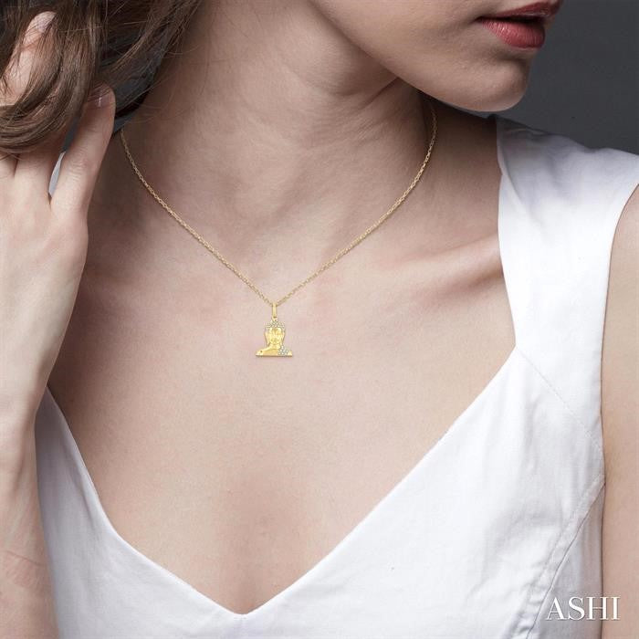 ASHI Buddha Petite Diamond Fashion Pendant 648F8PPTSPDYG