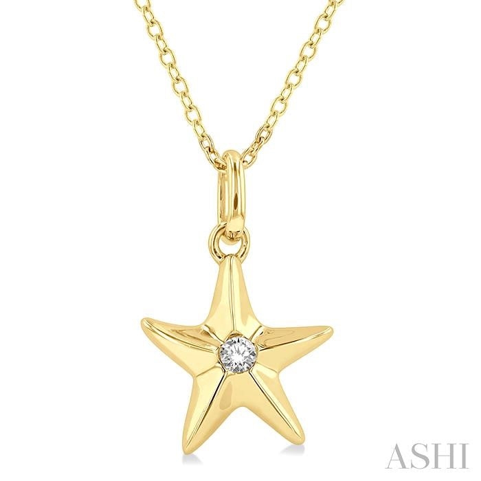 ASHI Starfish Petite Diamond Fashion Pendant 648H9PPTSPDYG
