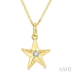 ASHI Starfish Petite Diamond Fashion Pendant 648H9PPTSPDYG