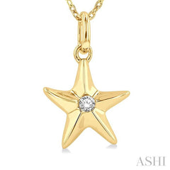 ASHI Starfish Petite Diamond Fashion Pendant 648H9PPTSPDYG