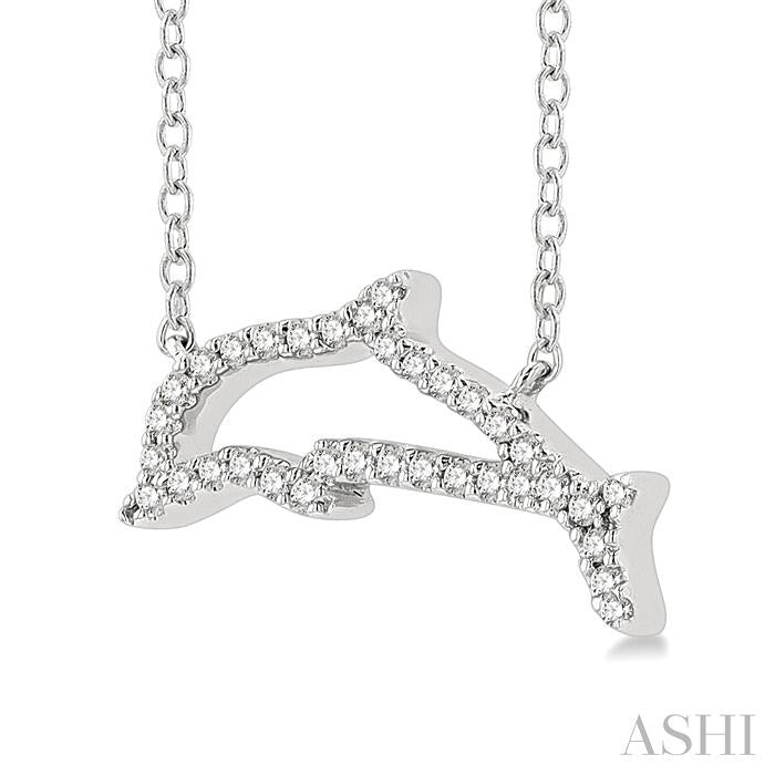 ASHI Dolphin Petite Diamond Fashion Pendant 648J8PPTSPDWG