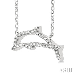 ASHI Dolphin Petite Diamond Fashion Pendant 648J8PPTSPDWG
