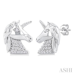 ASHI Unicorn Petite Diamond Fashion Earrings 648K8PPTSERWG