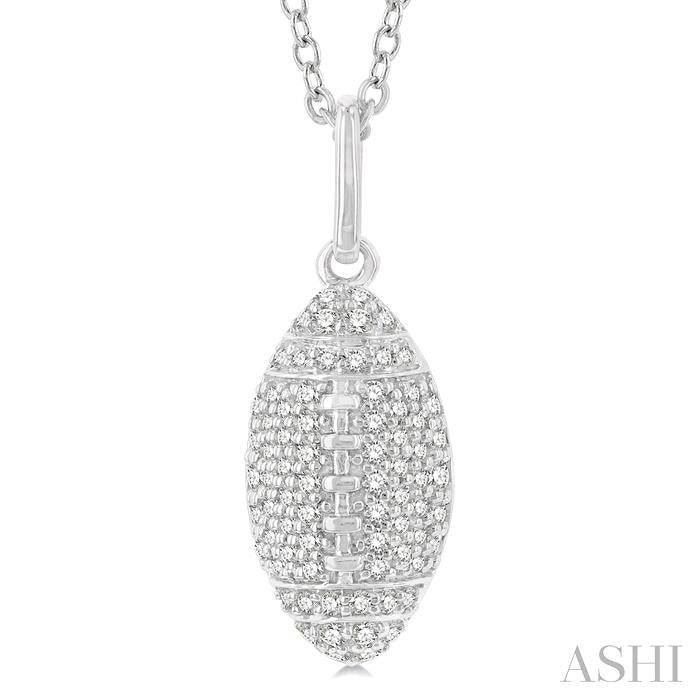 ASHI Football Petite Diamond Fashion Pendant 648N6PPTSPDWG