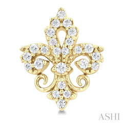 ASHI Fleur De Lis Petite Diamond Fashion Earrings 648P7PPTSERYG