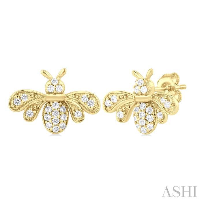ASHI Bumble Bee Petite Diamond Fashion Earrings 648Q8PPTSERYG