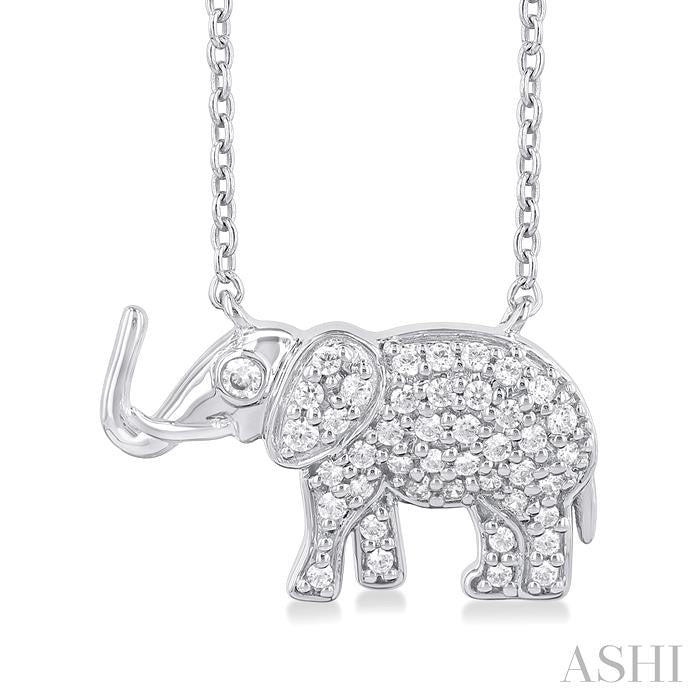 ASHI Elephant Petite Diamond Fashion Pendant 648R8PPTSPDWG