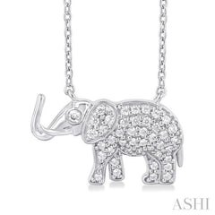 ASHI Elephant Petite Diamond Fashion Pendant 648R8PPTSPDWG