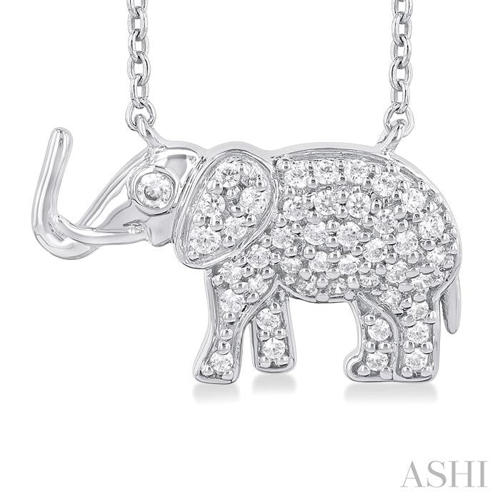 ASHI Elephant Petite Diamond Fashion Pendant 648R8PPTSPDWG