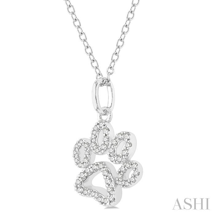ASHI Dog Paw Petite Diamond Fashion Pendant 649D8PPTSPDWG