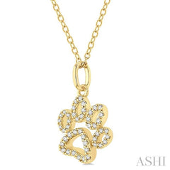 ASHI Dog Paw Petite Diamond Fashion Pendant 649D8PPTSPDYG