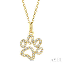 ASHI Dog Paw Petite Diamond Fashion Pendant 649D8PPTSPDYG