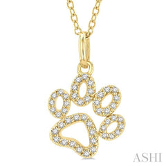 ASHI Dog Paw Petite Diamond Fashion Pendant 649D8PPTSPDYG
