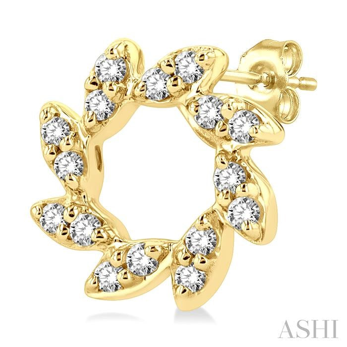 ASHI Flower Petite Diamond Fashion Earrings 649G8PPTSERYG
