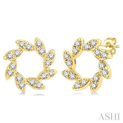 ASHI Flower Petite Diamond Fashion Earrings 649G8PPTSERYG