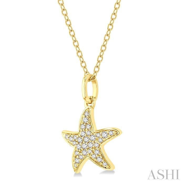 ASHI Starfish Petite Diamond Fashion Pendant 649H8PPTSPDYG