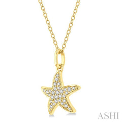 ASHI Starfish Petite Diamond Fashion Pendant 649H8PPTSPDYG